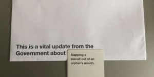 Turns out the UK government use the same font as cards against humanity.