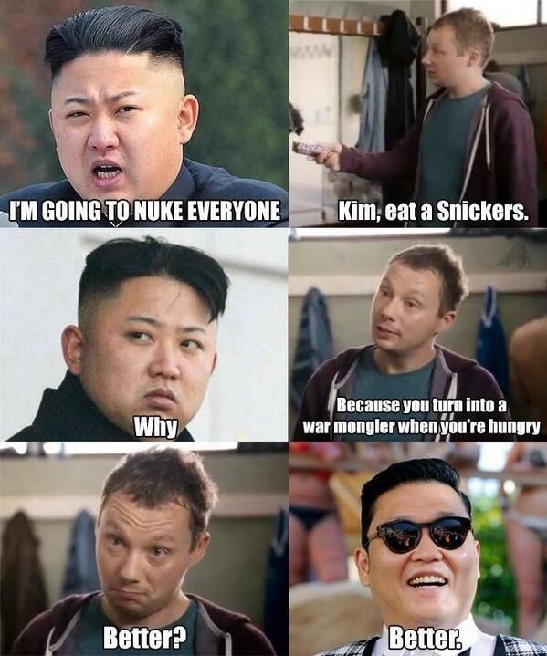 Kim, eat a Snickers...