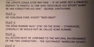 Original Rules For Wile E. Coyote