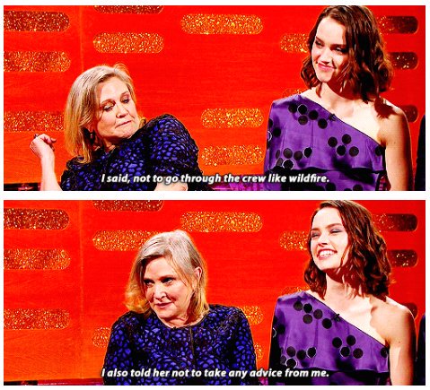Carrie Fisher's advice to Daisy Ridley