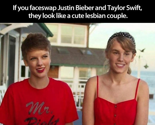 Justin Biever and Taylor Swift faceswap.