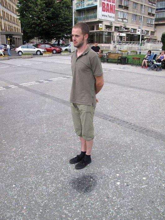Stand near a spot of water, easiest illusion ever.