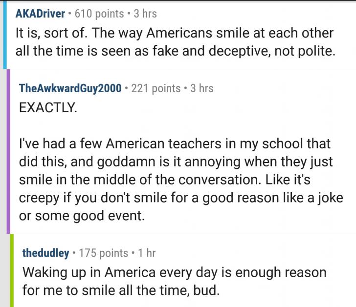 Fellow patriot on smiling