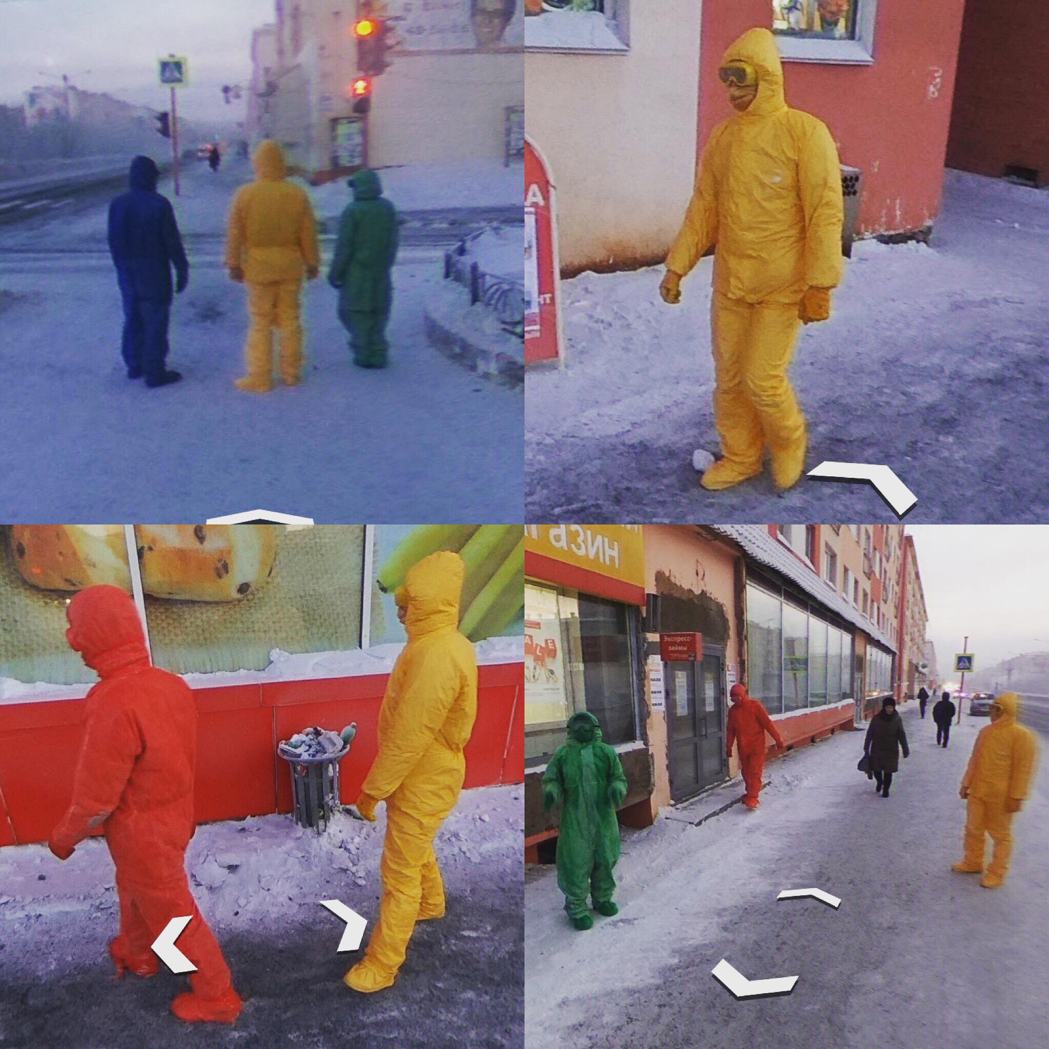 In Norilsk, Siberia,  people dressed in Google colored suits and followed the Google Street camera around town.