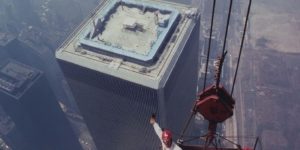 Installing the antenna on the North Tower of the World Trade Center