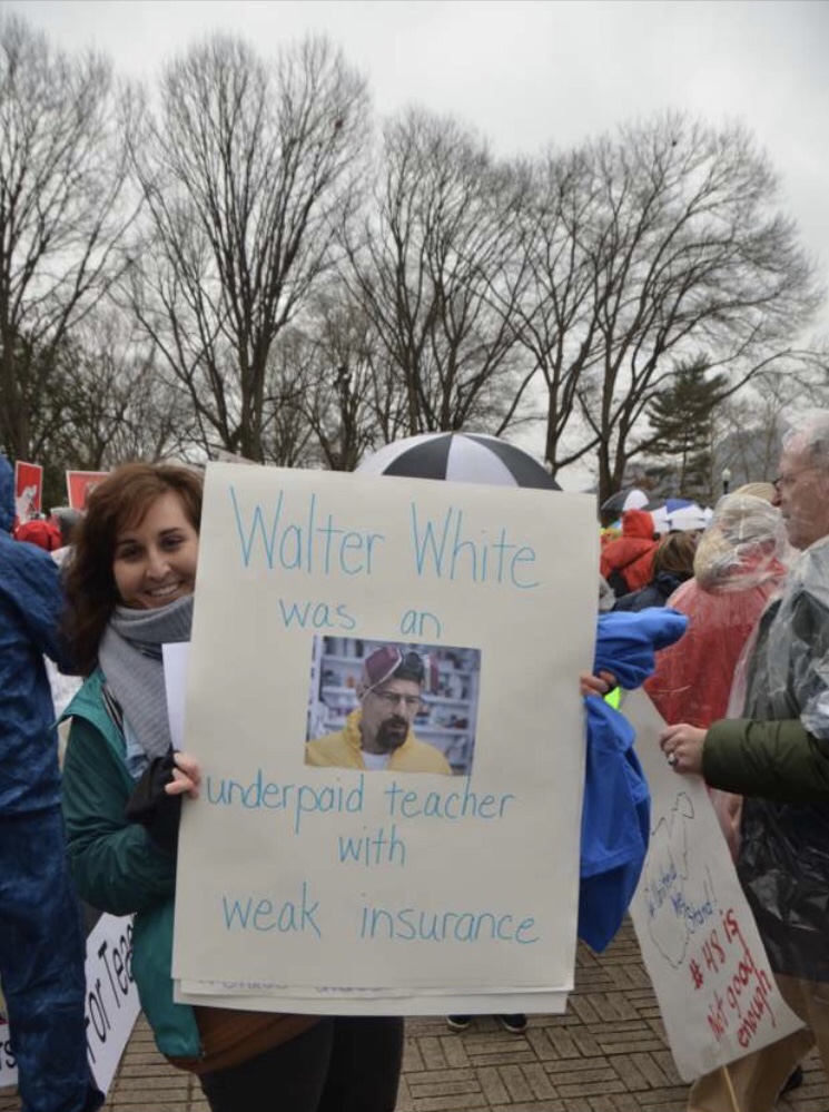 This teacher's protest sign