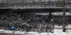 The average parking lot in The Netherlands.