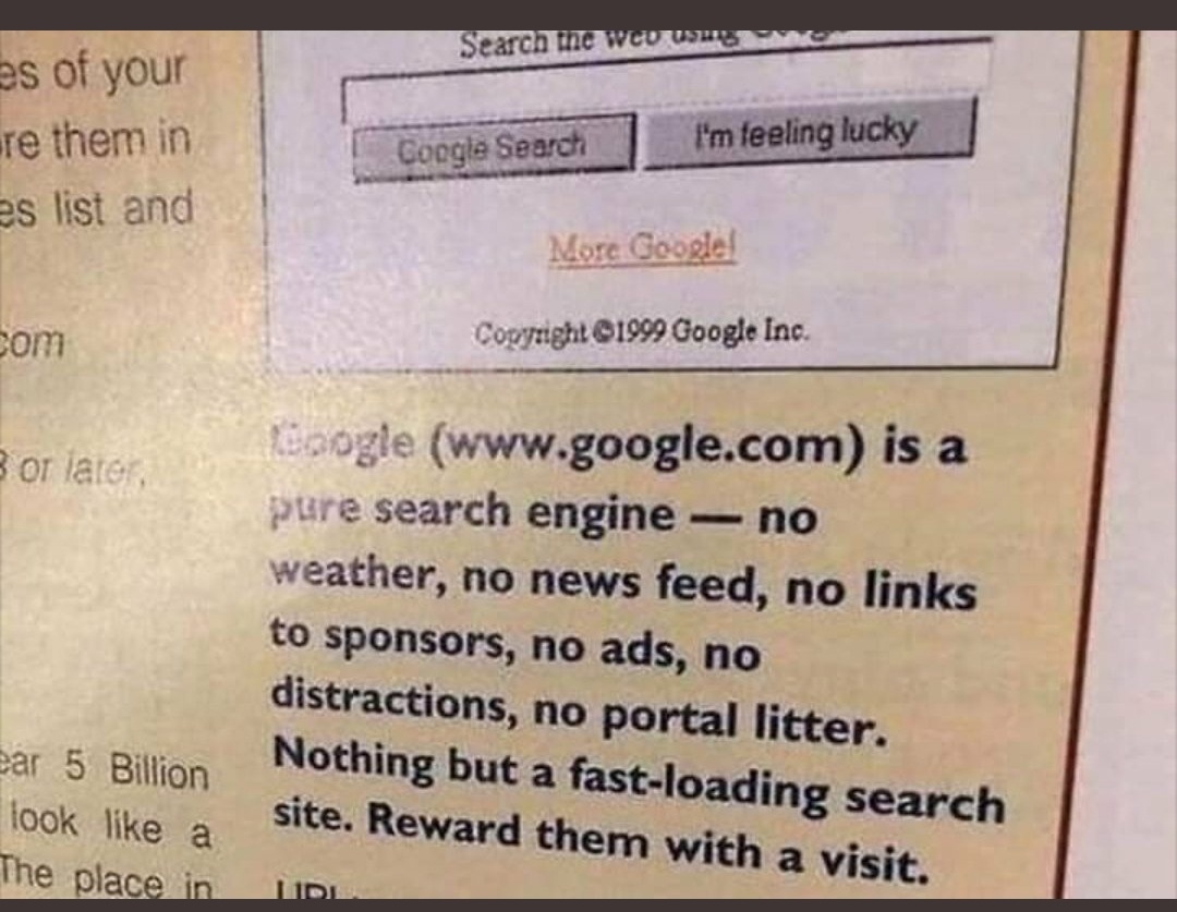 1999 was a good year for Google.