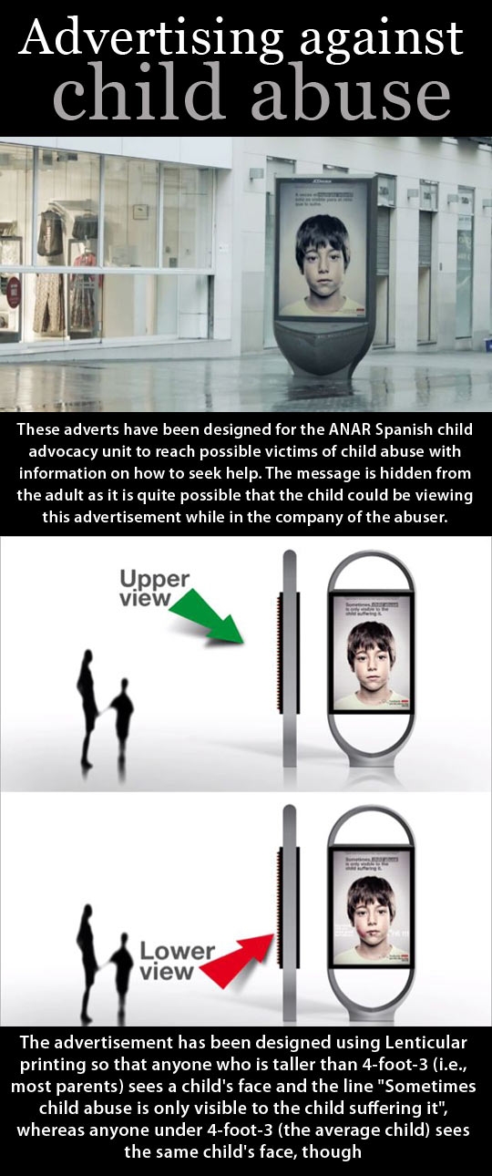 Advertising against child abuse.