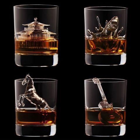 Japanese brewing and distilling company Suntory creates CNC milled ice sculptures