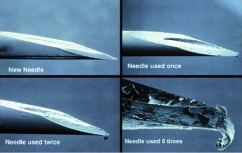 Needles over time- don't reuse them!