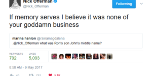 Nick Offerman responds in kind.