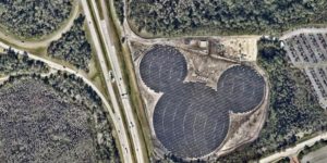 This is what Disney World’s solar farm looks like from the sky.