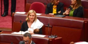 Australian politician becomes first to breastfeed in parliament.