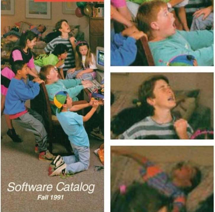Kids in the 90's playing with their PC