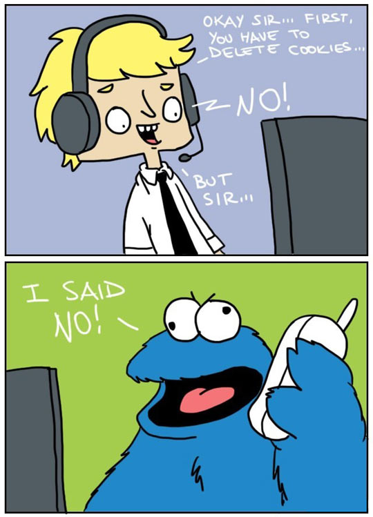 Tech support vs. Cookie Monster