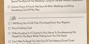 Honest wedding invitation.