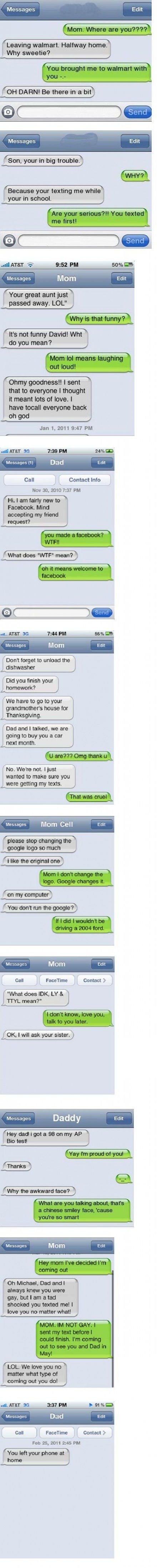Texting with parents...