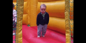 A bouncy castle is no place for excitement.