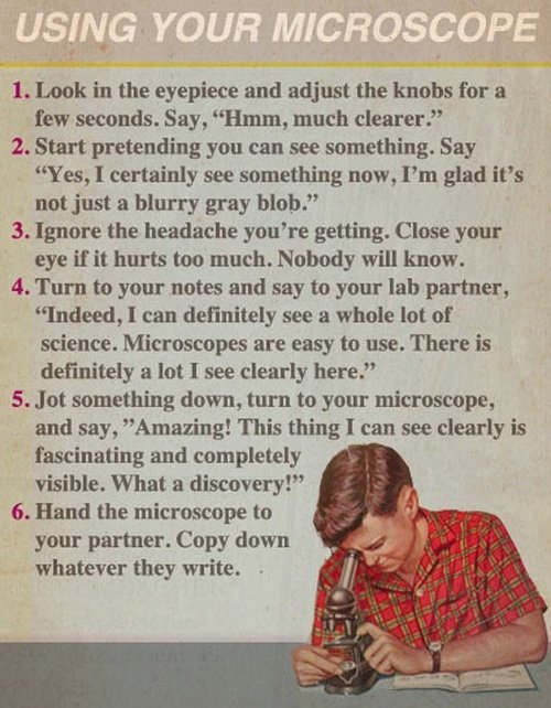 Using your microscope, for science.