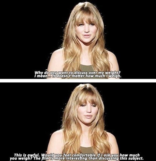 Jennifer Lawrence on point.