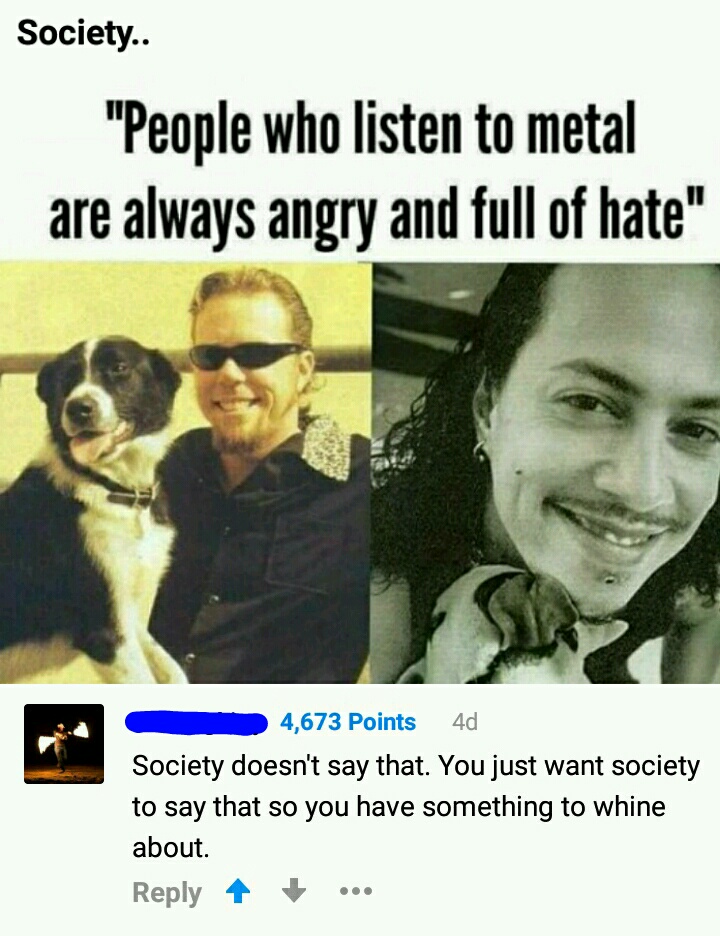 Society doesn't say that...