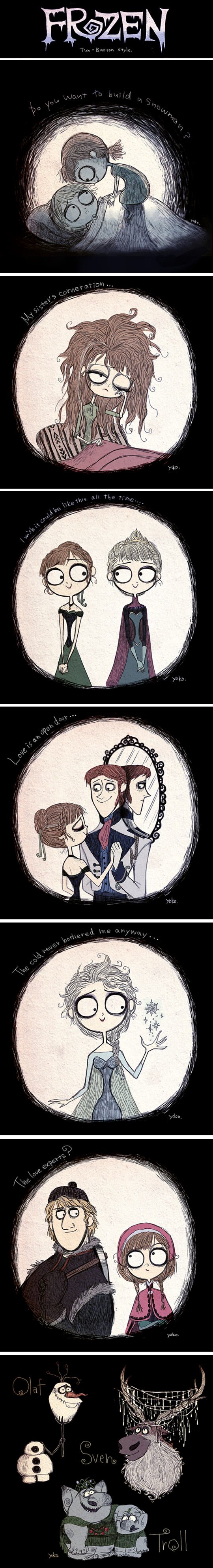 Frozen - Tim Burton style