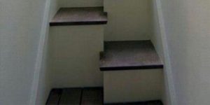 There is a reason to build stairs like this. They use less space. Almost 50% less