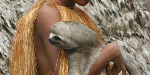 A girl and her sloth.