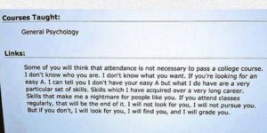 Dutch Psychology Teacher About Attending His Class