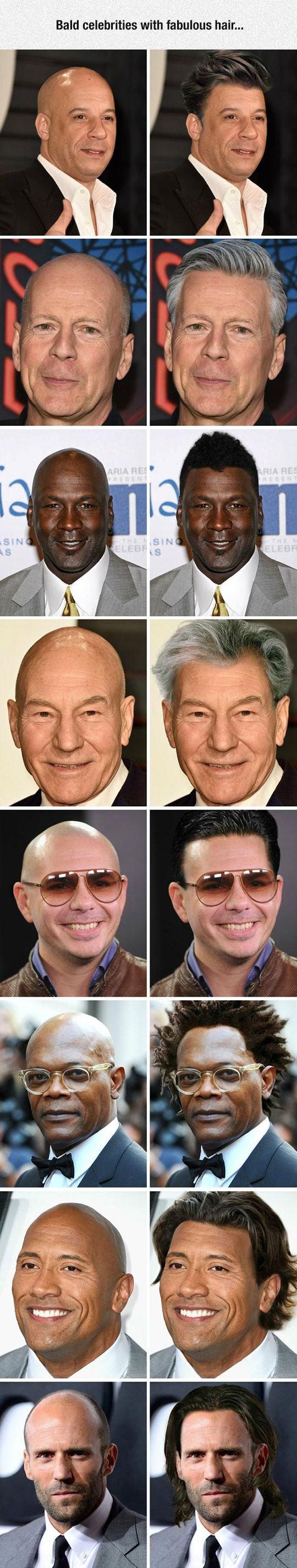 If Bald Celebrities Had Hair