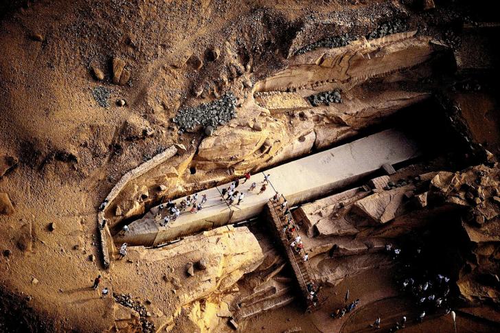 The largest known obelisk, 1500 BC, left unfinished after cracks appeared.