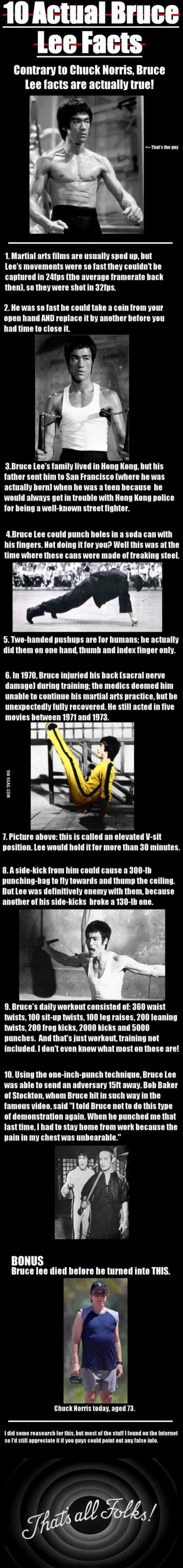 10 actual Bruce Lee facts.