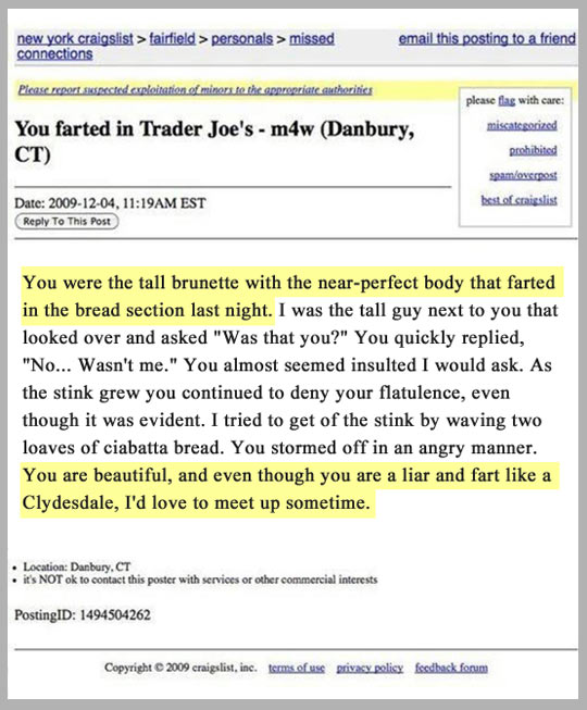 You farted in Trader Joe's...