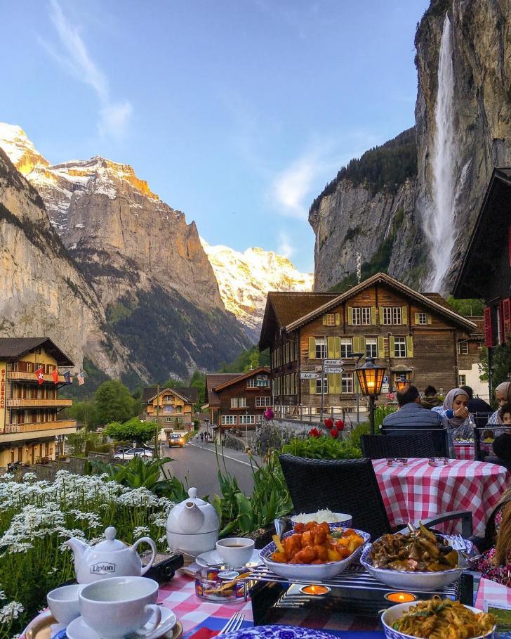 Dinner in Lauterbrunnen, Switzerland