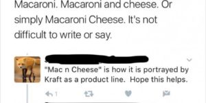 Twitter linguist defends the one true way to phrase "macaroni and cheese".