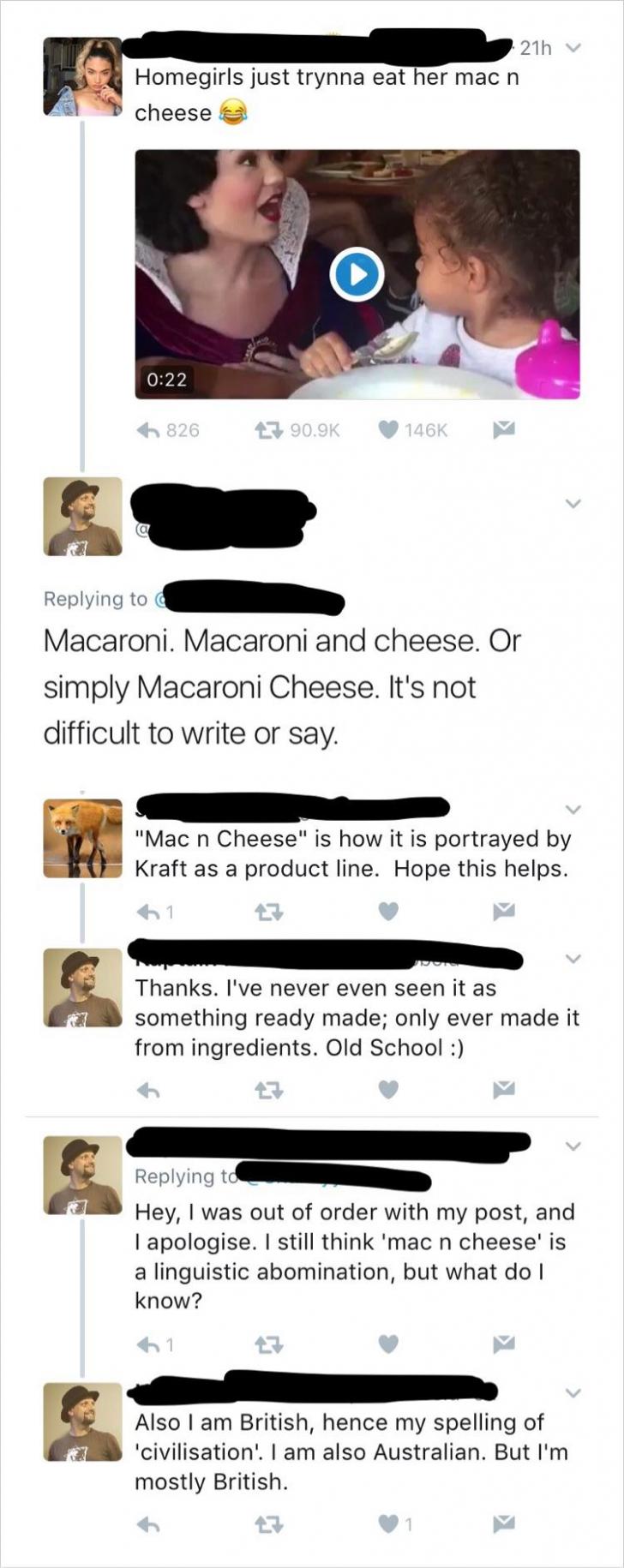 Twitter linguist defends the one true way to phrase "macaroni and cheese".
