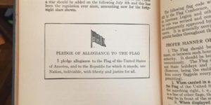 This book has the original pledge of allegiance in it.