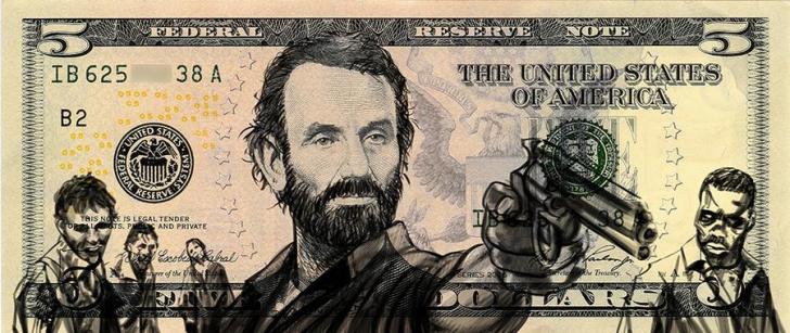 Rick Grimes on the $5 bill