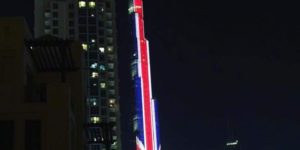 Burj Khalifa today, showing solidarity with the United Kingdom