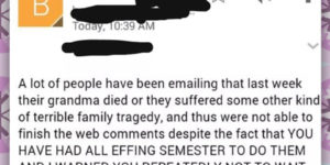 My professors email this week.