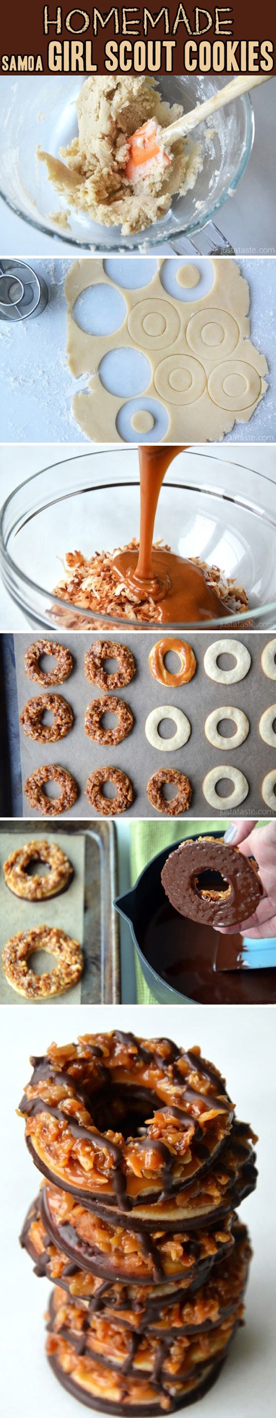 Homemade Samoa Girl Scout Cookies.