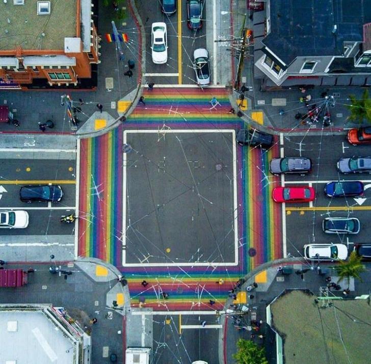 Crosswalks in San Francisco are super gay!