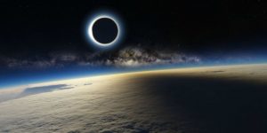 Solar eclipse, as seen from orbit