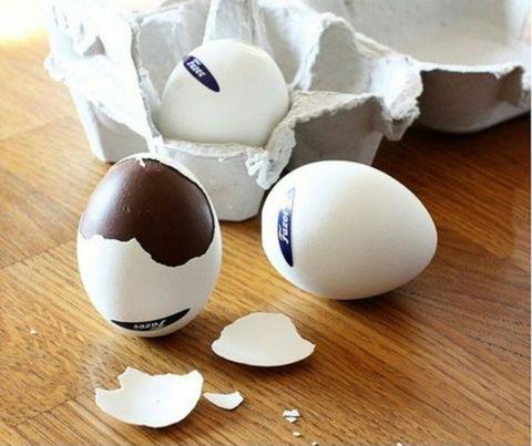 In finland you can get these real egg shells filled with chocolate