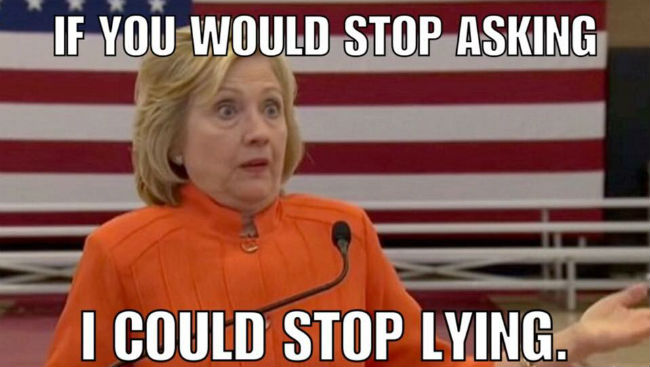 Hillary's reaction to all the accusations of lying