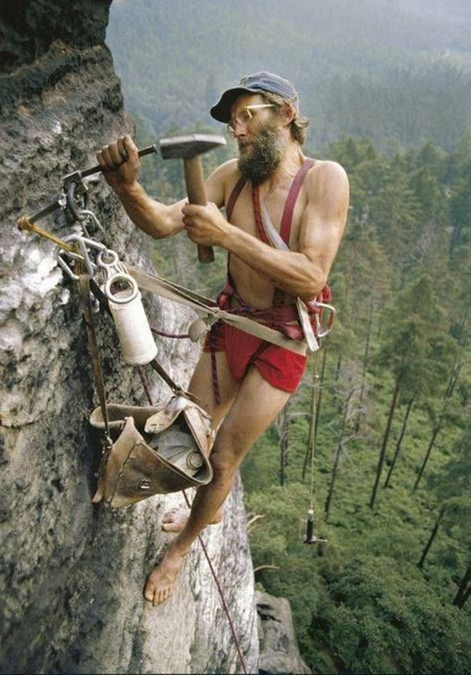 Climbing rocks, circa 1977.