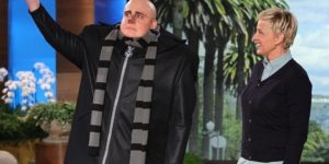 Steve Carell turns up to Ellen interview dressed as Gru from Despicable Me 2.