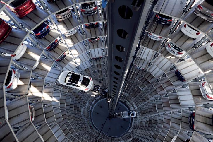 Volkswagen parking lot towers in Germany