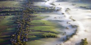 Rolling Fog in Ukrainian Town